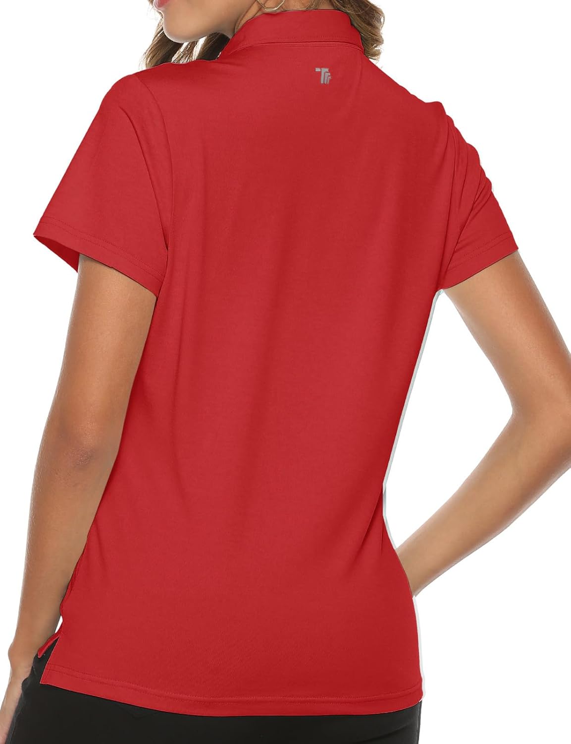 Women's Golf Polo Short Sleeve Shirts Lightweight Moisture Wicking Collared T Shirt Quick Dry 4-Button