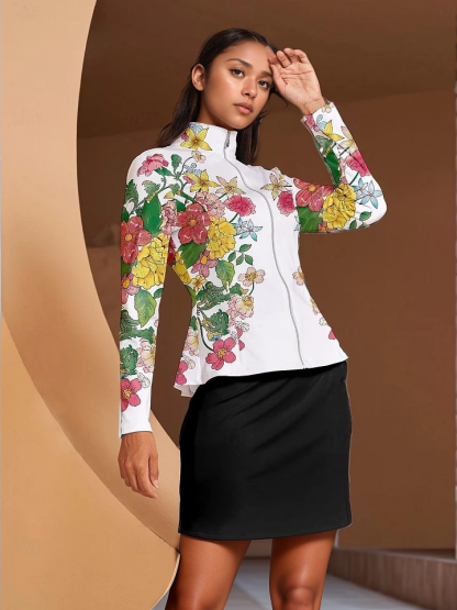 Fungolfs Botanical Energy Ruffle Golf Jacket Sun Protection