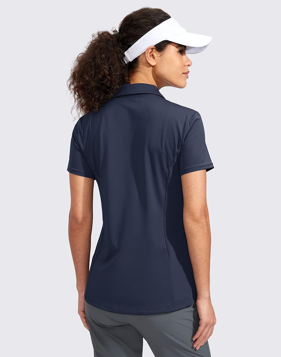 Women's Golf Shirt Short Sleeve with Zip Up Quick Dry Stretch Tennis Collared Polo Shirts for Women Golf Clothes