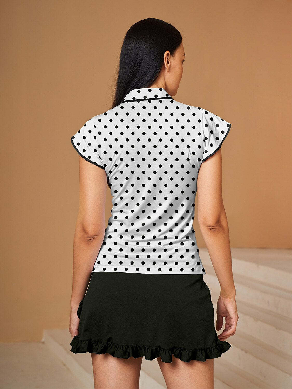 Fungolfs Hyper-prep Ruffle Sleeve Polo Top UPF50+