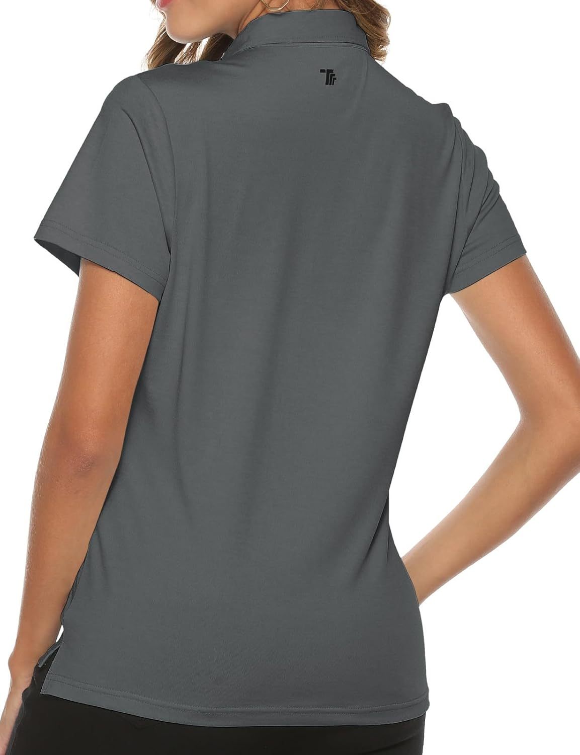 Women's Golf Polo Short Sleeve Shirts Lightweight Moisture Wicking Collared T Shirt Quick Dry 4-Button