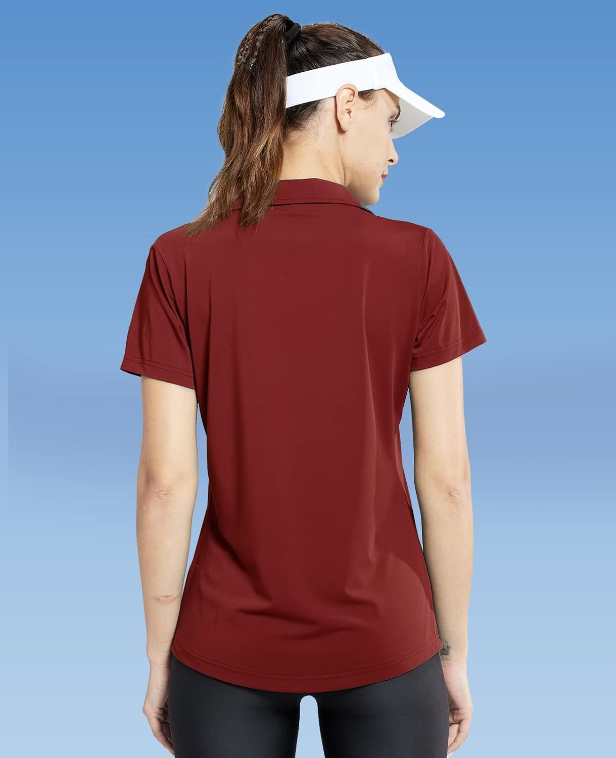 Women's Golf Polo Shirts Collared V Neck Short Sleeve Tennis Shirt, Dry Fit, Moisture Wicking