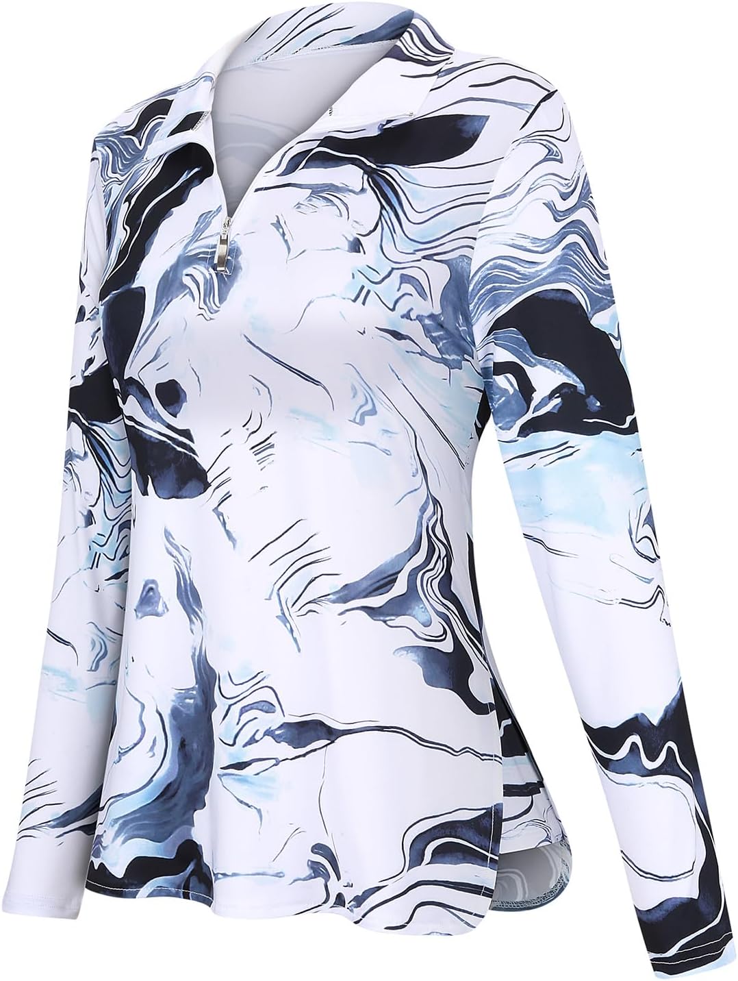 Women's Long Sleeve Golf Tennis Polo Shirts UPF50+ Half Zip Dry Fit Workout Tops Athletic Shirt