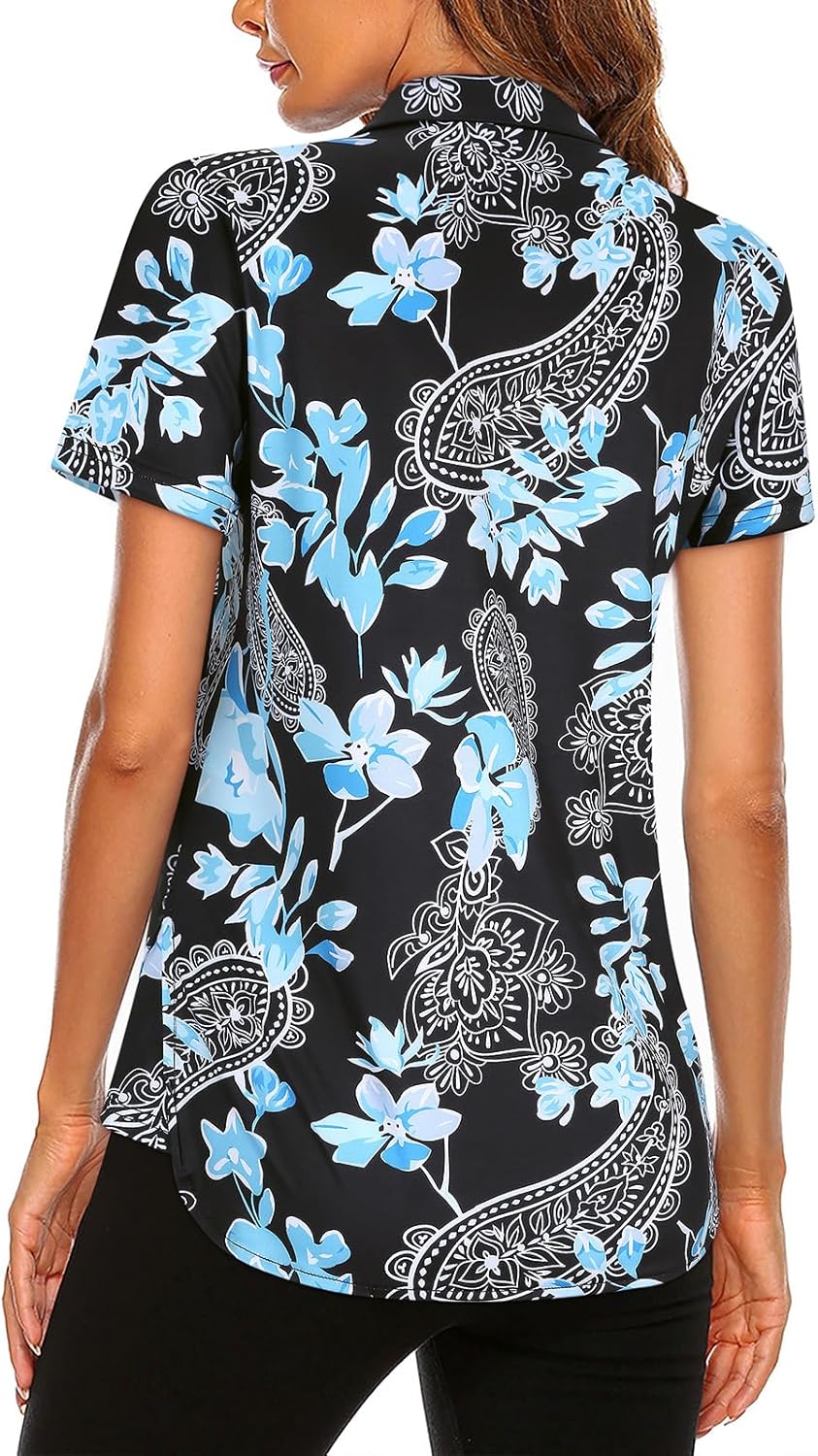 Women's Long Sleeve Golf Tennis Polo Shirts UPF50+ Half Zip Dry Fit Workout Tops Athletic Shirt