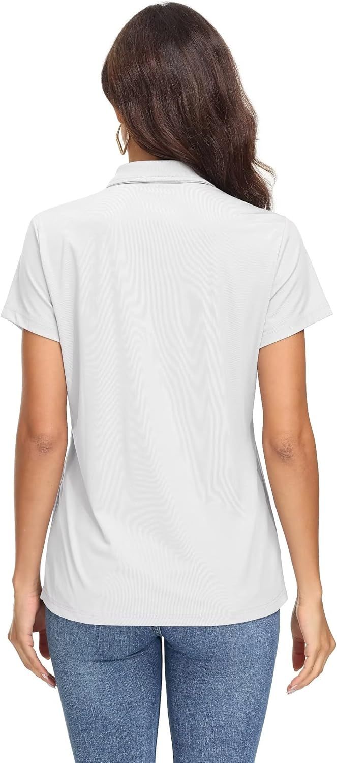 Women's Polo Shirts UPF 50+ Sun Protection 4 Buttons Casual Work Quick Dry Short Sleeve Collared Golf Shirt