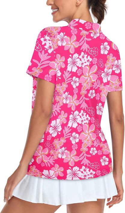 Women's Golf Polo Shirts Short Sleeve Quarter Zip Pullover Moisture Wicking Workout Tops