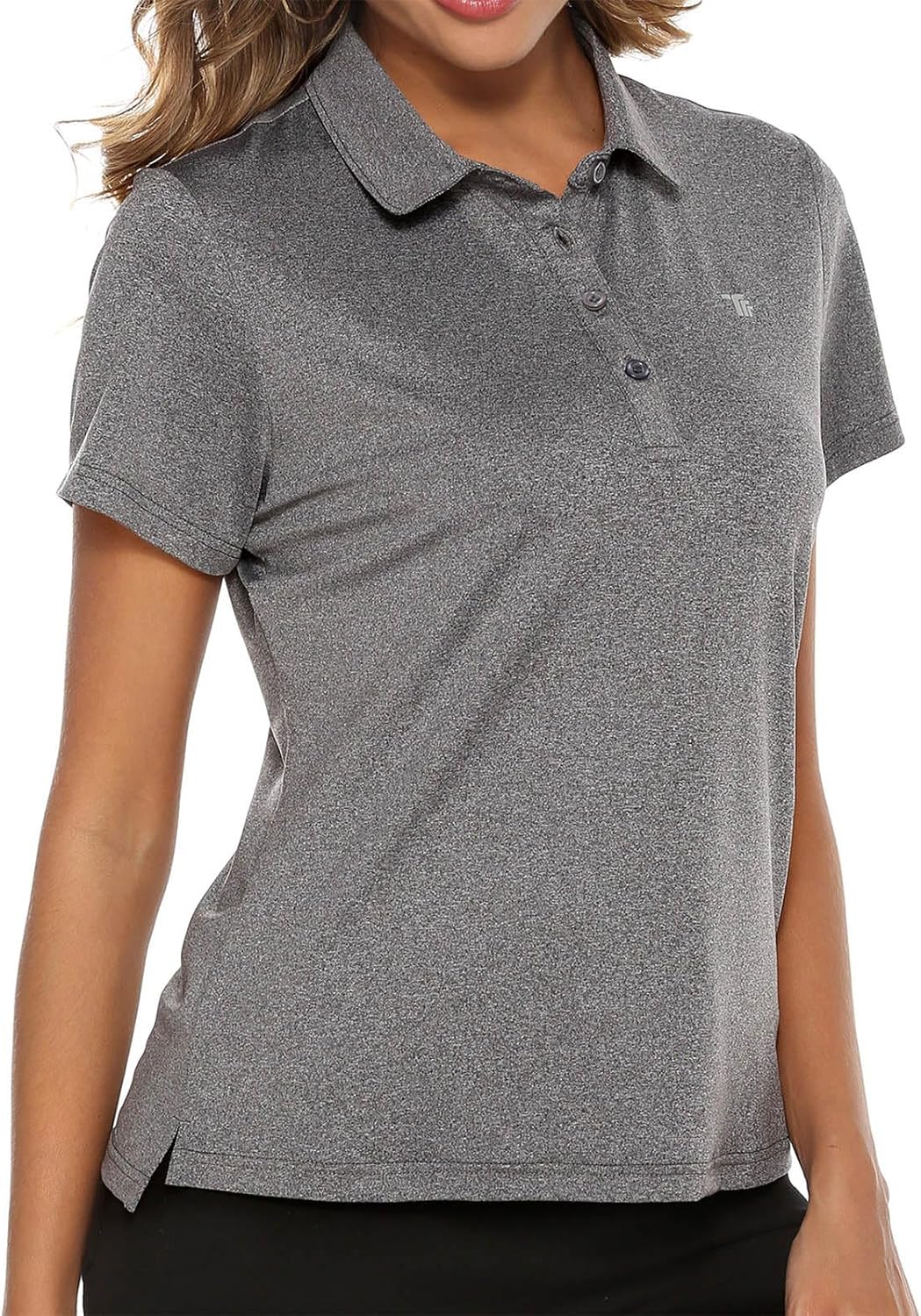 Women's Golf Polo Short Sleeve Shirts Lightweight Moisture Wicking Collared T Shirt Quick Dry 4-Button