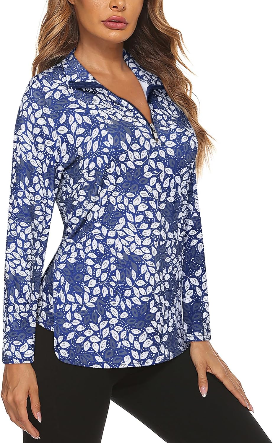 Women's Long Sleeve Golf Tennis Polo Shirts UPF50+ Half Zip Dry Fit Workout Tops Athletic Shirt