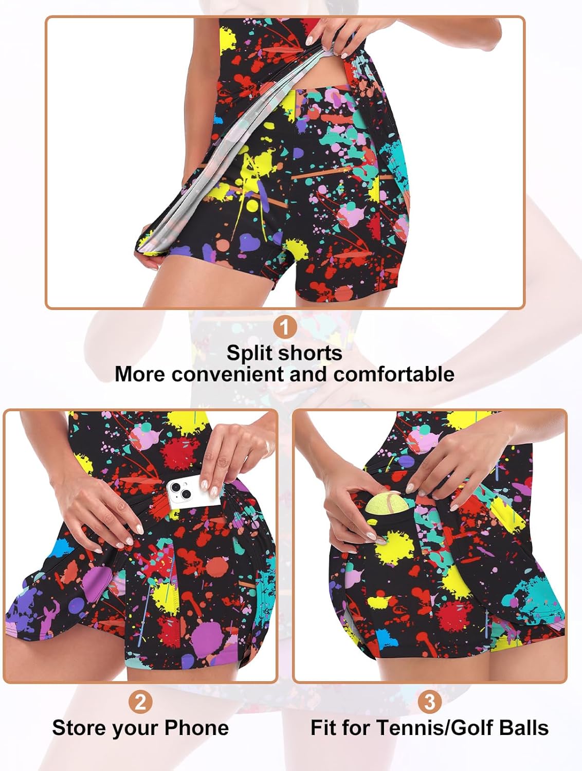 Tennis Dress for Women Sleeveless Golf Dresses with Shorts and Pockets Ruffle Zip Up Stand Collar Golf Outfits