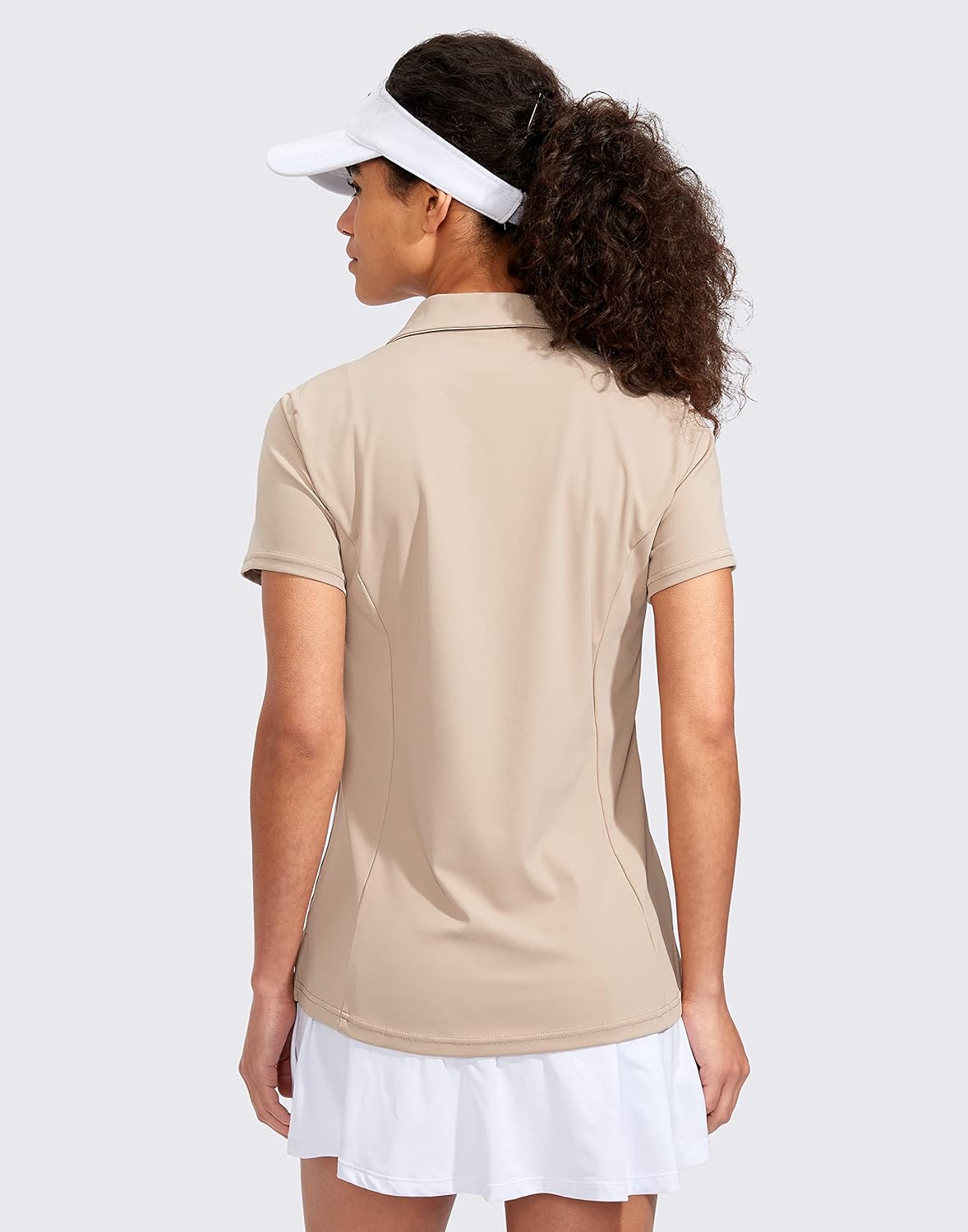 Women's Golf Shirt Short Sleeve with Zip Up Quick Dry Stretch Tennis Collared Polo Shirts for Women Golf Clothes