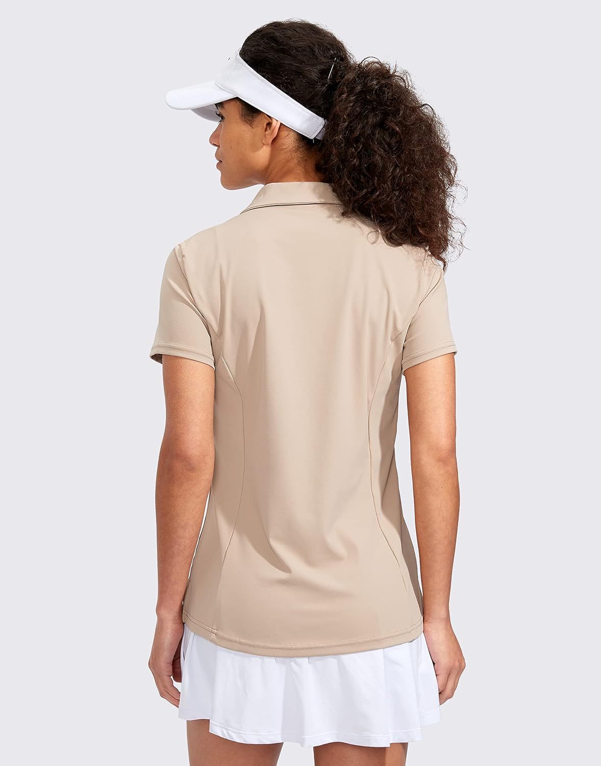 Women's Golf Shirt Short Sleeve with Zip Up Quick Dry Stretch Tennis Collared Polo Shirts for Women Golf Clothes