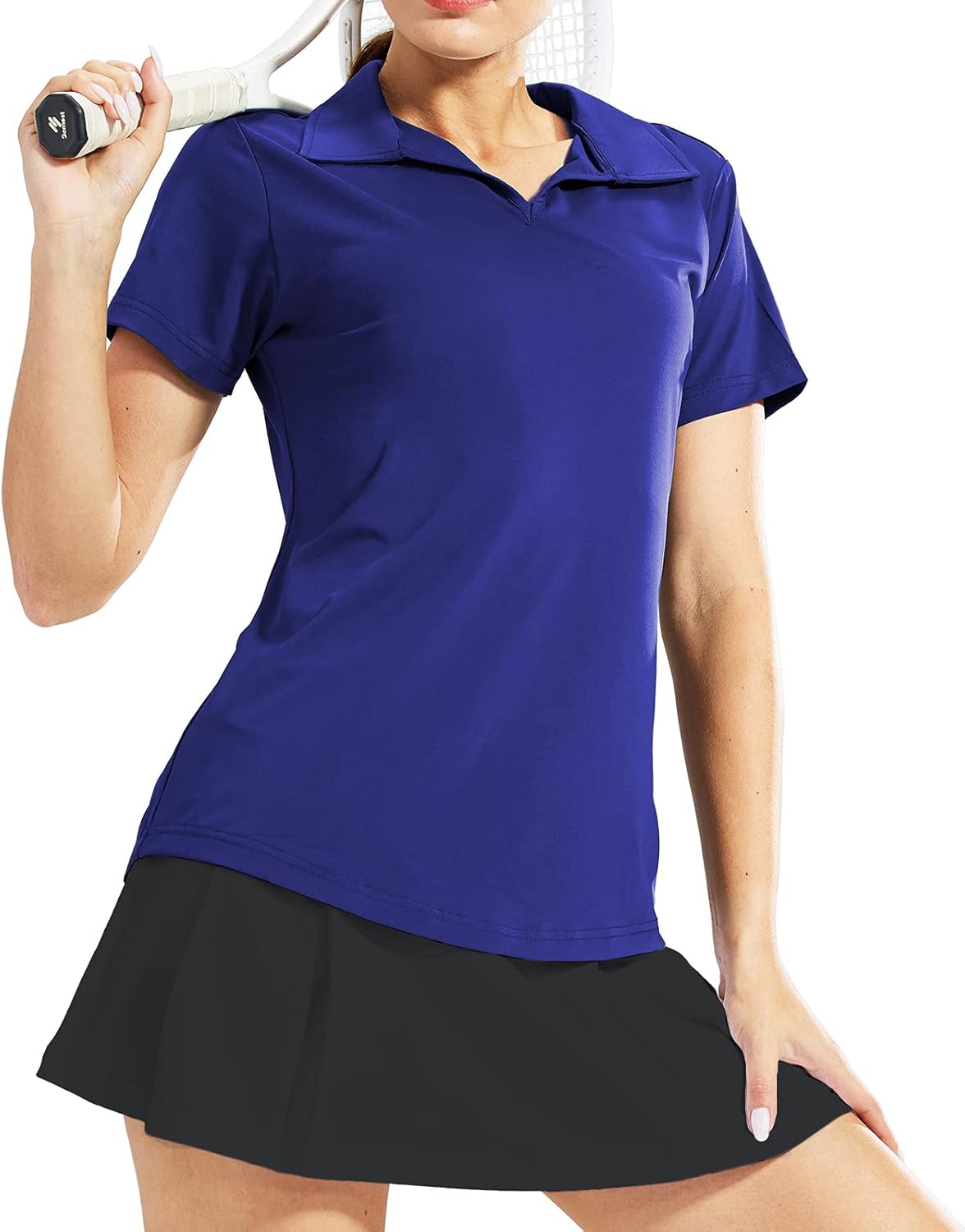 Women's Golf Polo Shirts Collared V Neck Short Sleeve Tennis Shirt, Dry Fit, Moisture Wicking