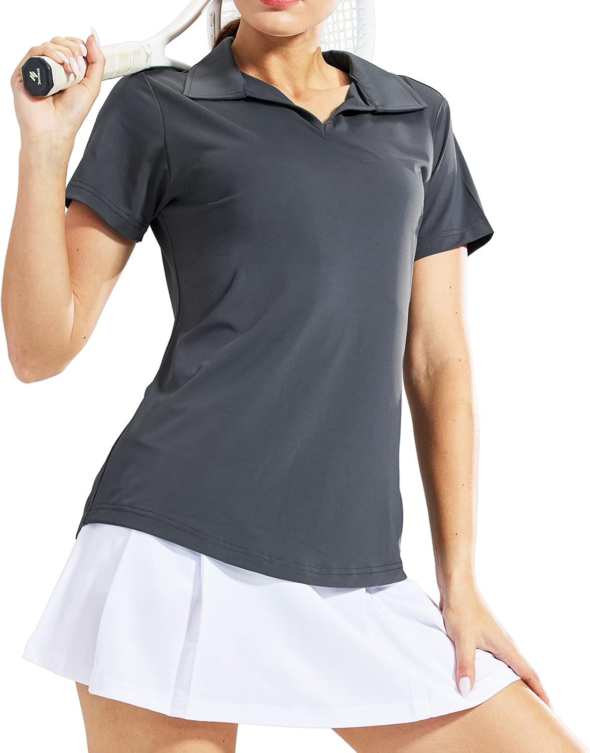 Women's Golf Polo Shirts Collared V Neck Short Sleeve Tennis Shirt, Dry Fit, Moisture Wicking