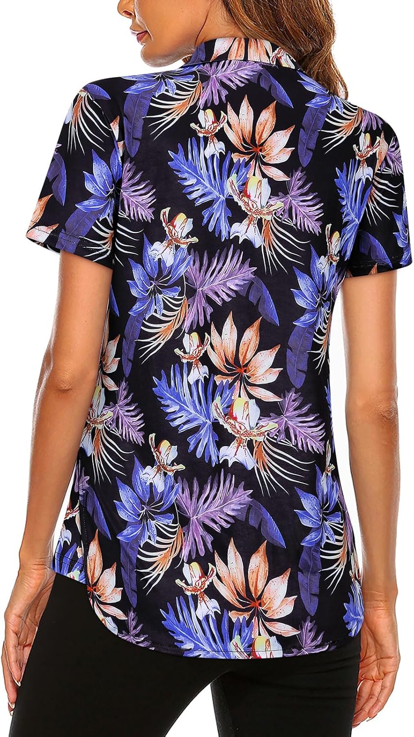 Women's Long Sleeve Golf Tennis Polo Shirts UPF50+ Half Zip Dry Fit Workout Tops Athletic Shirt