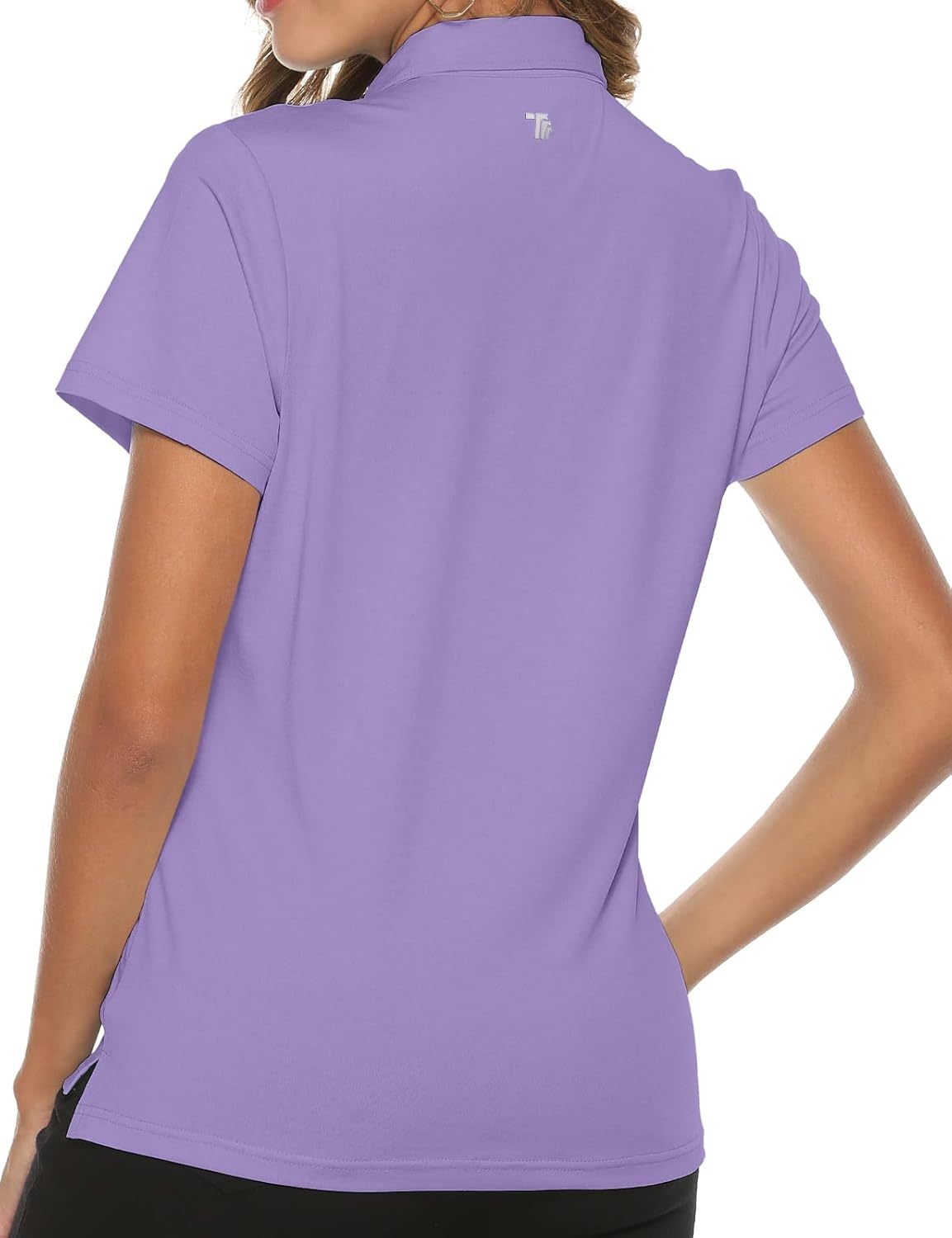 Women's Golf Polo Short Sleeve Shirts Lightweight Moisture Wicking Collared T Shirt Quick Dry 4-Button