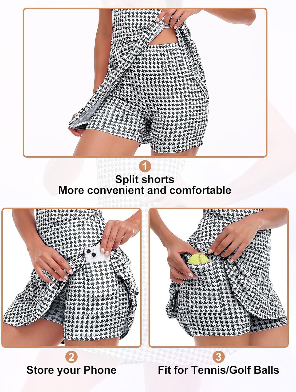 Tennis Dress for Women Sleeveless Golf Dresses with Shorts and Pockets Ruffle Zip Up Stand Collar Golf Outfits