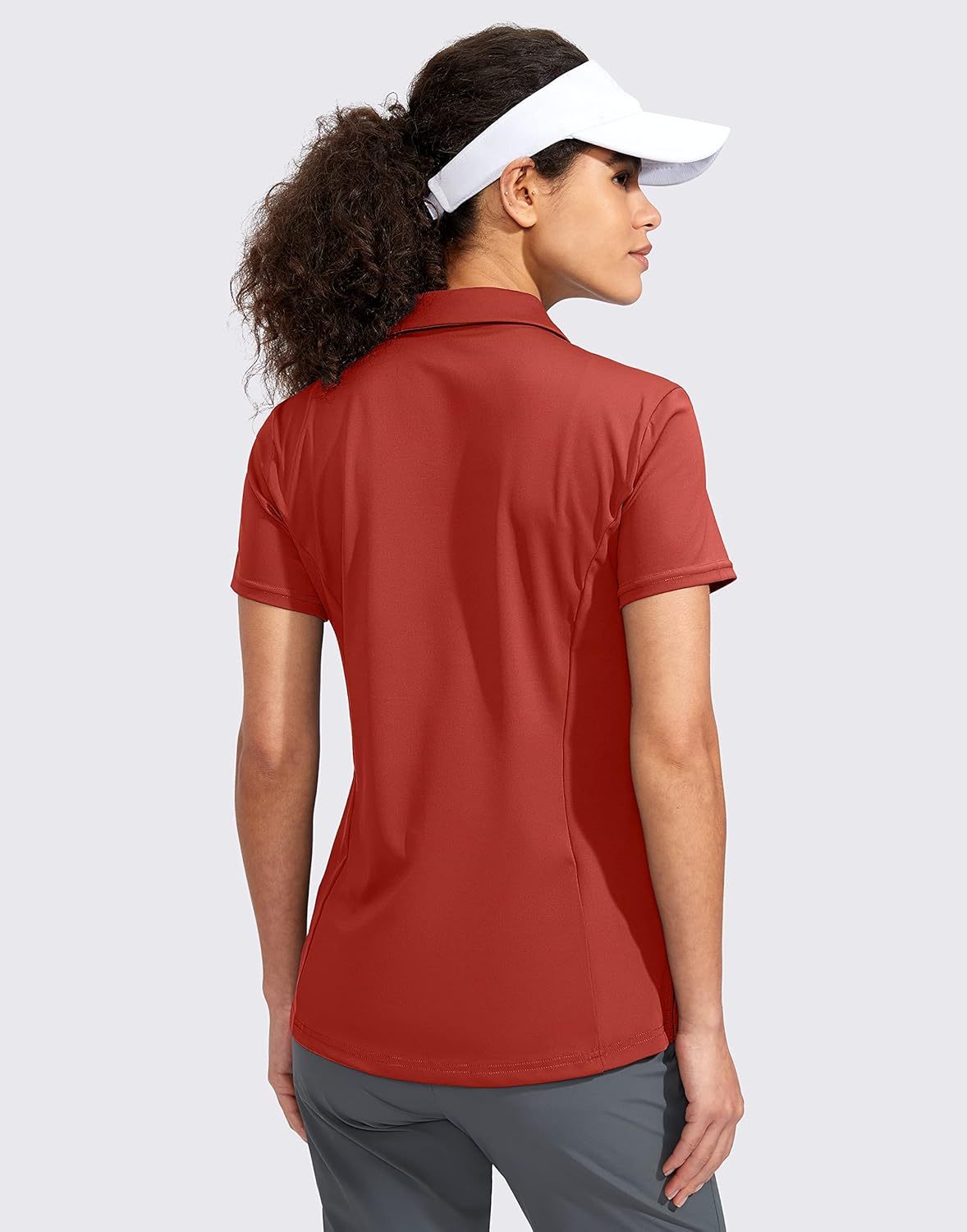 Women's Golf Shirt Short Sleeve with Zip Up Quick Dry Stretch Tennis Collared Polo Shirts for Women Golf Clothes