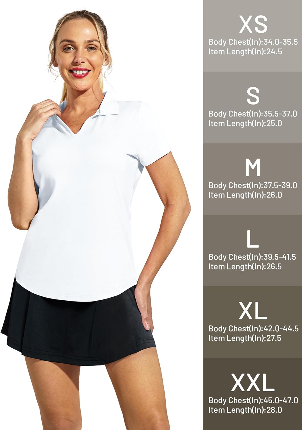 Women's Golf Polo Shirts Collared V Neck Short Sleeve Tennis Shirt, Dry Fit, Moisture Wicking