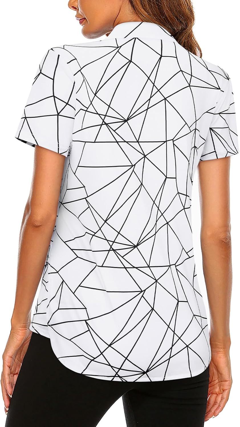 Women's Long Sleeve Golf Tennis Polo Shirts UPF50+ Half Zip Dry Fit Workout Tops Athletic Shirt