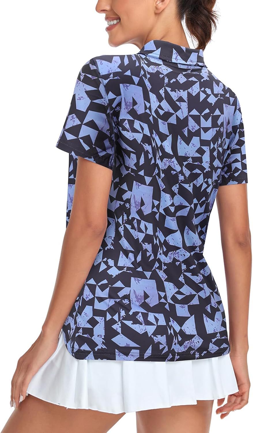 Women's Golf Polo Shirts Short Sleeve Quarter Zip Pullover Moisture Wicking Workout Tops