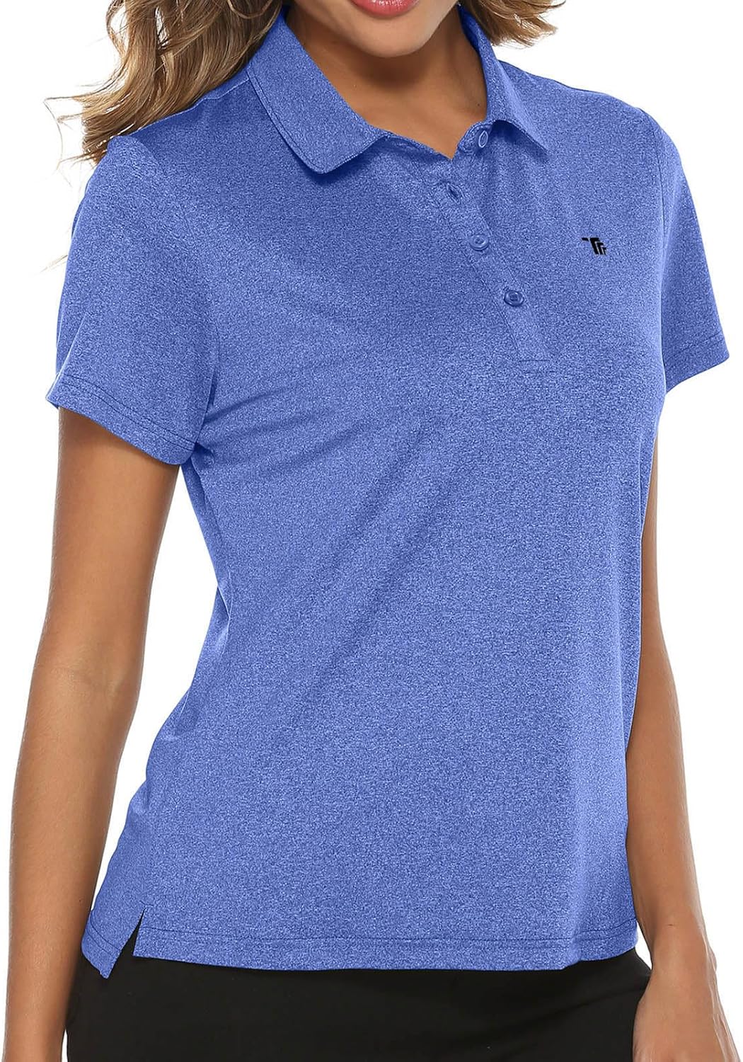Women's Golf Polo Short Sleeve Shirts Lightweight Moisture Wicking Collared T Shirt Quick Dry 4-Button
