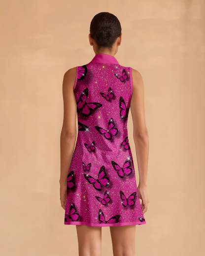 Super Stylish Ruffled Zip-Up Dress Perfect For Golf, Pickleball, And Tennis