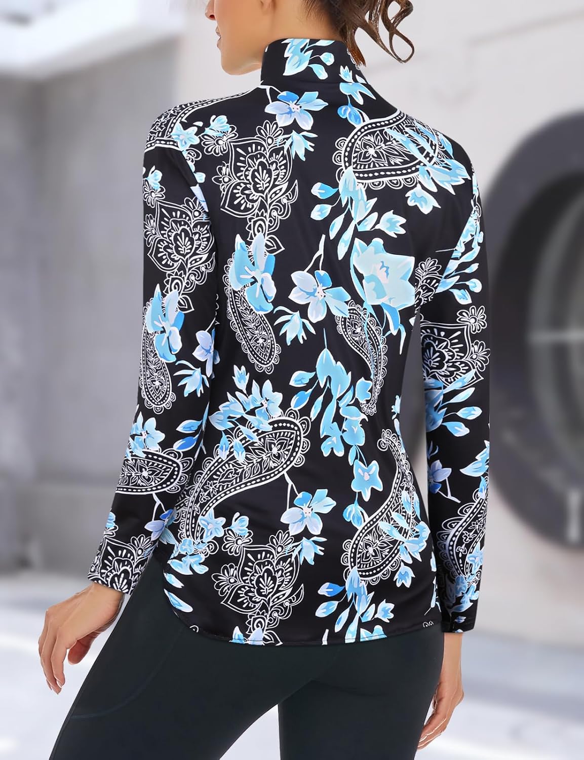 Women's Long Sleeve Golf Tennis Polo Shirts UPF50+ Half Zip Dry Fit Workout Tops Athletic Shirt