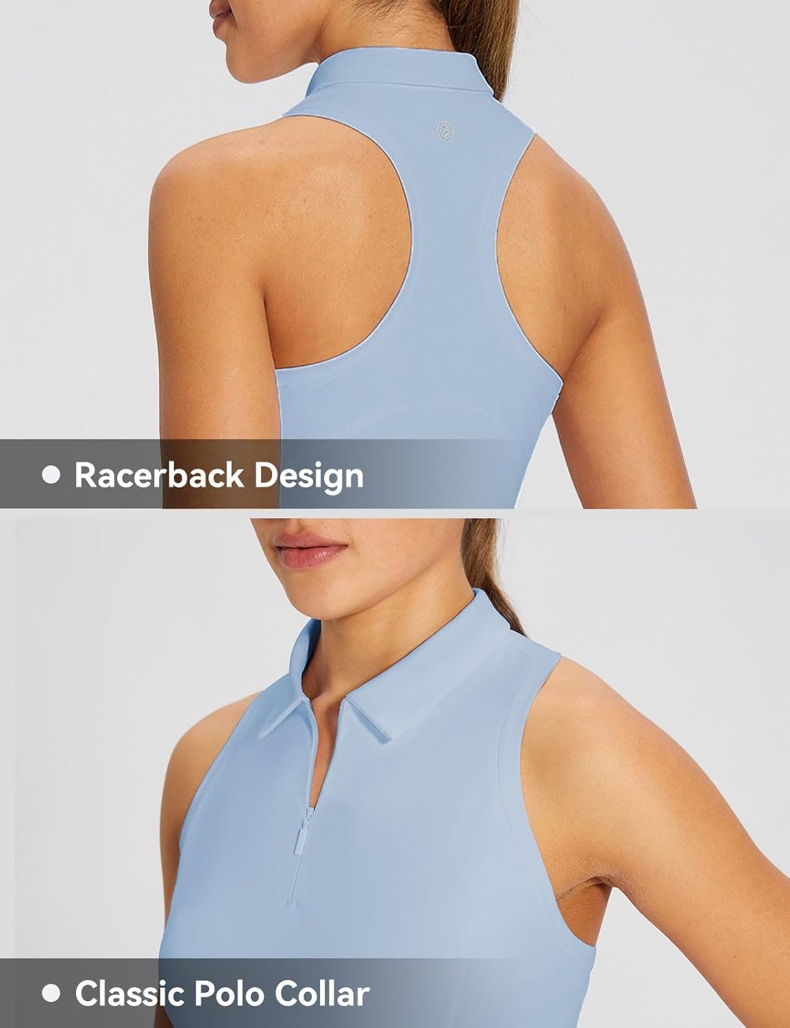 Womens Golf Dress Sleeveless Tennis Dresses with Built in Shorts Pockets Racerback Workout Athletic