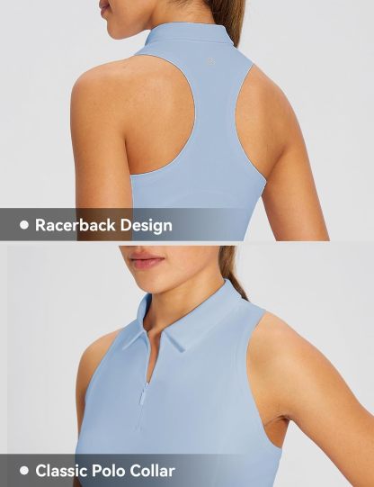 Womens Golf Dress Sleeveless Tennis Dresses with Built in Shorts Pockets Racerback Workout Athletic