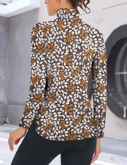 Women's Long Sleeve Golf Tennis Polo Shirts UPF50+ Half Zip Dry Fit Workout Tops Athletic Shirt