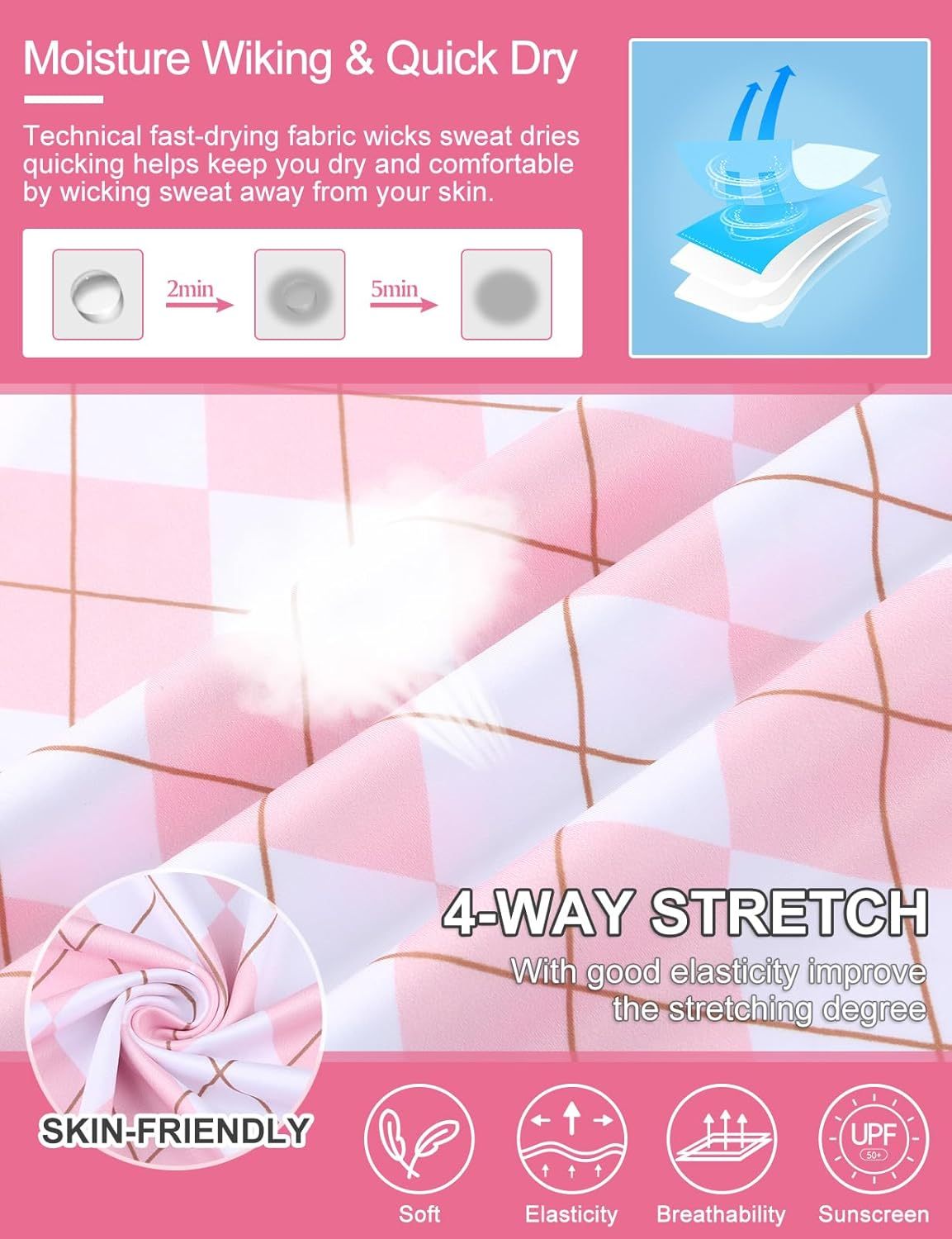 Women's Long Sleeve Golf Tennis Polo Shirts UPF50+ Half Zip Dry Fit Workout Tops Athletic Shirt