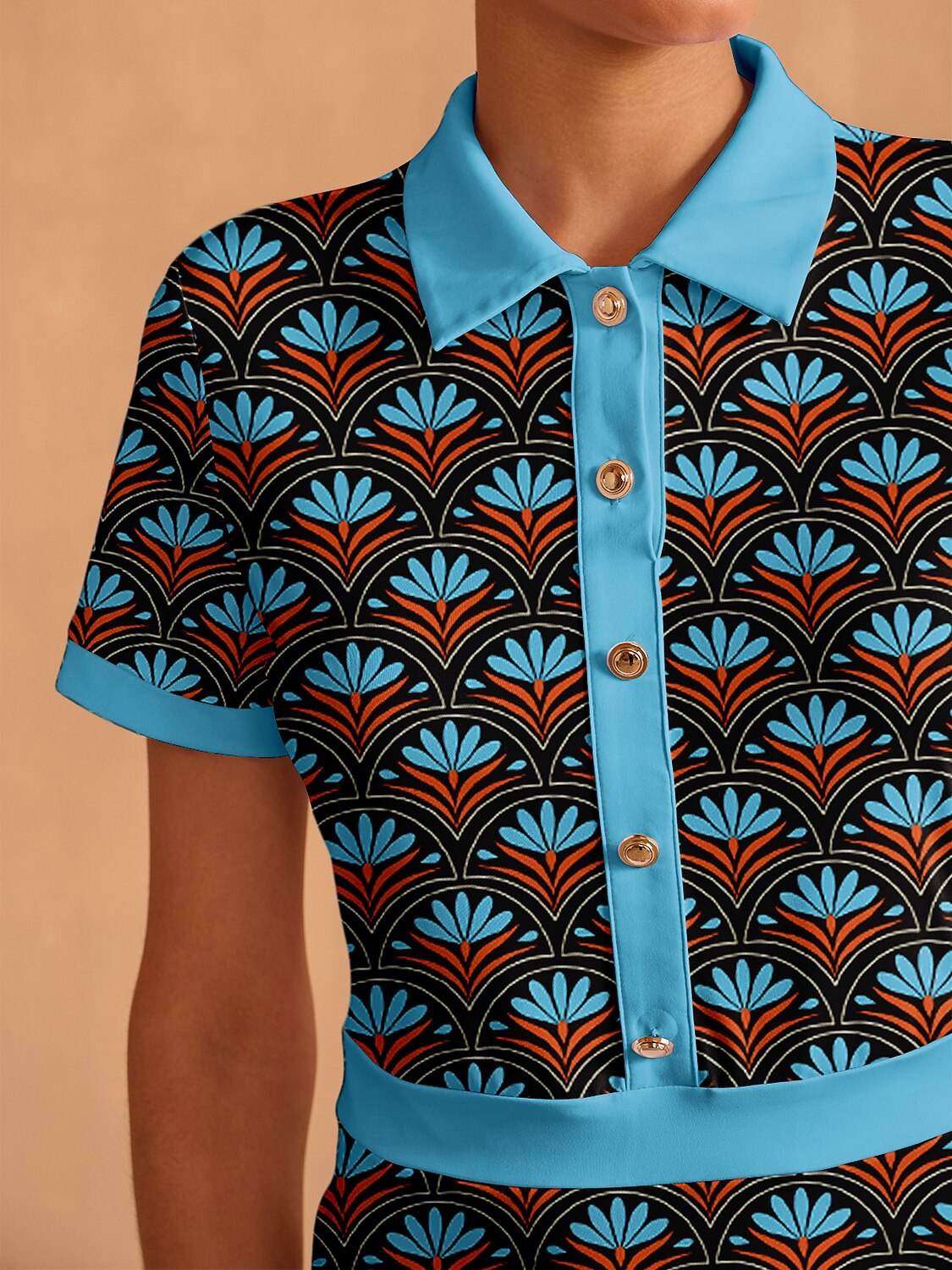 Fungolfs Botanical Energy Short Sleeve A-Line Dress