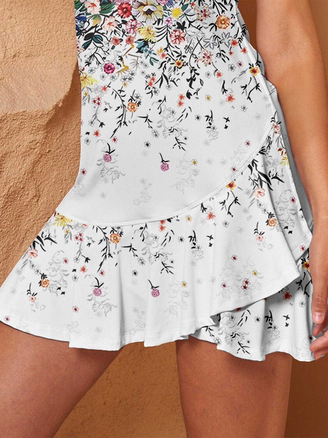 Fungolfs Botanical Energy Ruffle Dress For Golf Pickleball & Tennis