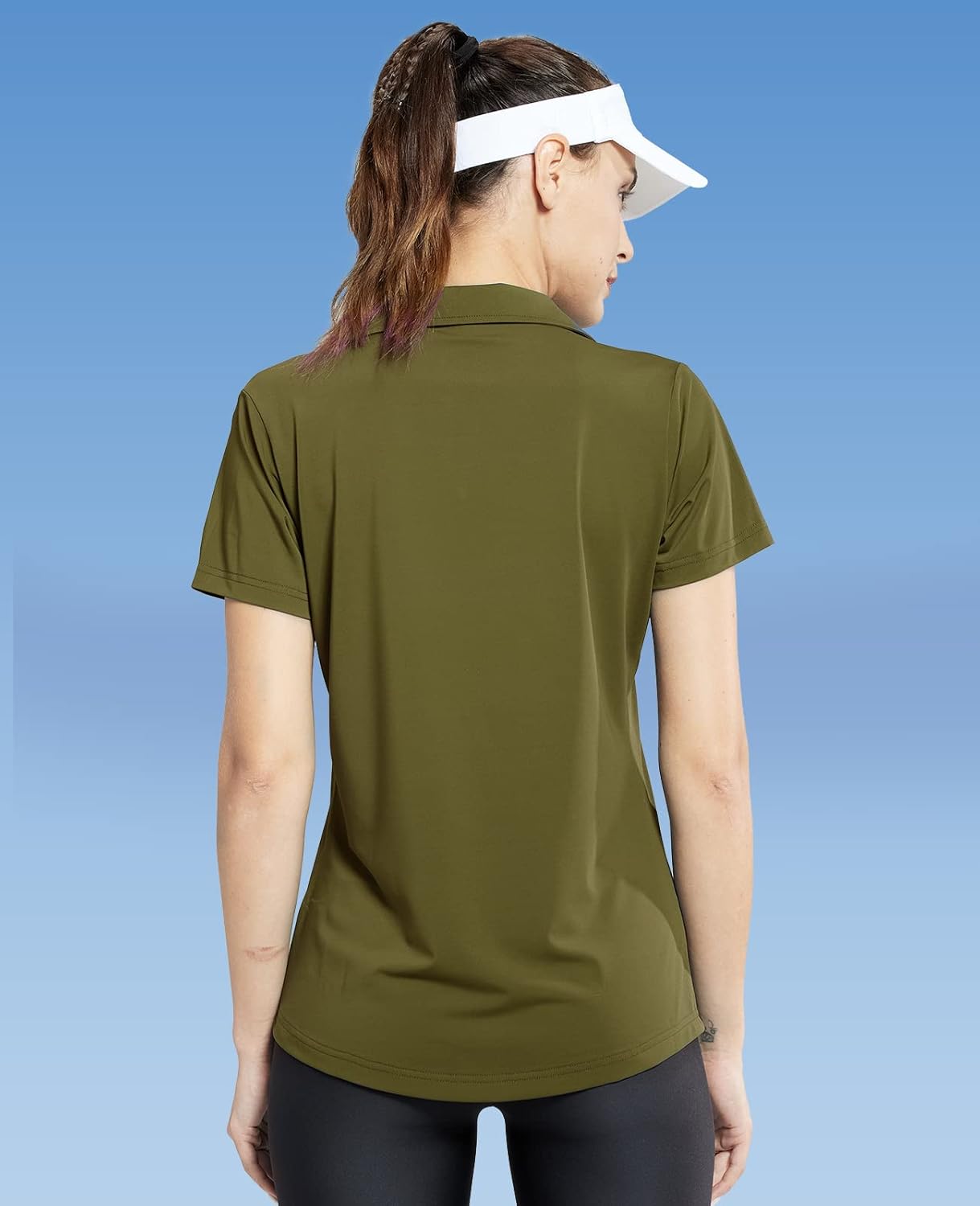 Women's Golf Polo Shirts Collared V Neck Short Sleeve Tennis Shirt, Dry Fit, Moisture Wicking