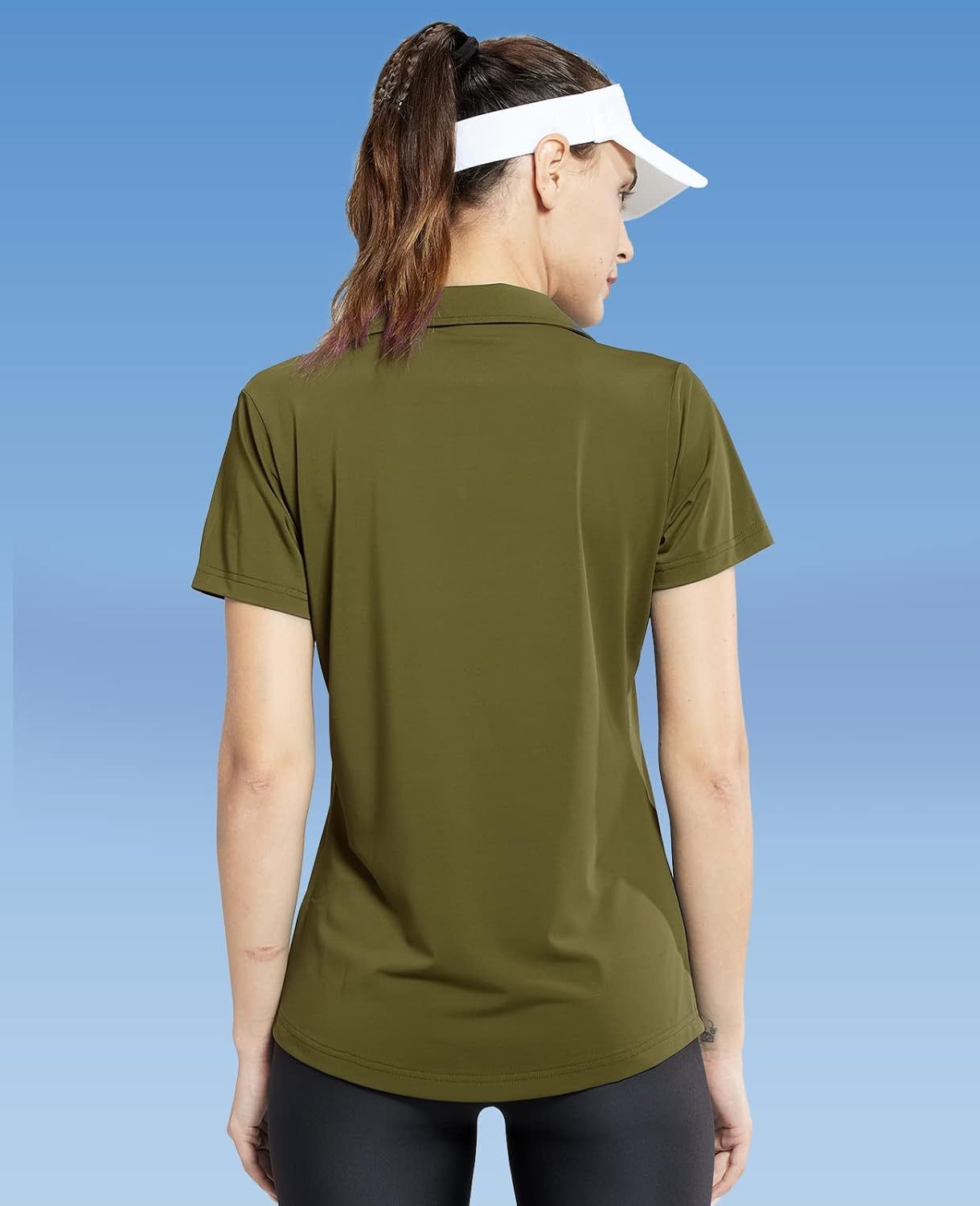 Women's Golf Polo Shirts Collared V Neck Short Sleeve Tennis Shirt, Dry Fit, Moisture Wicking