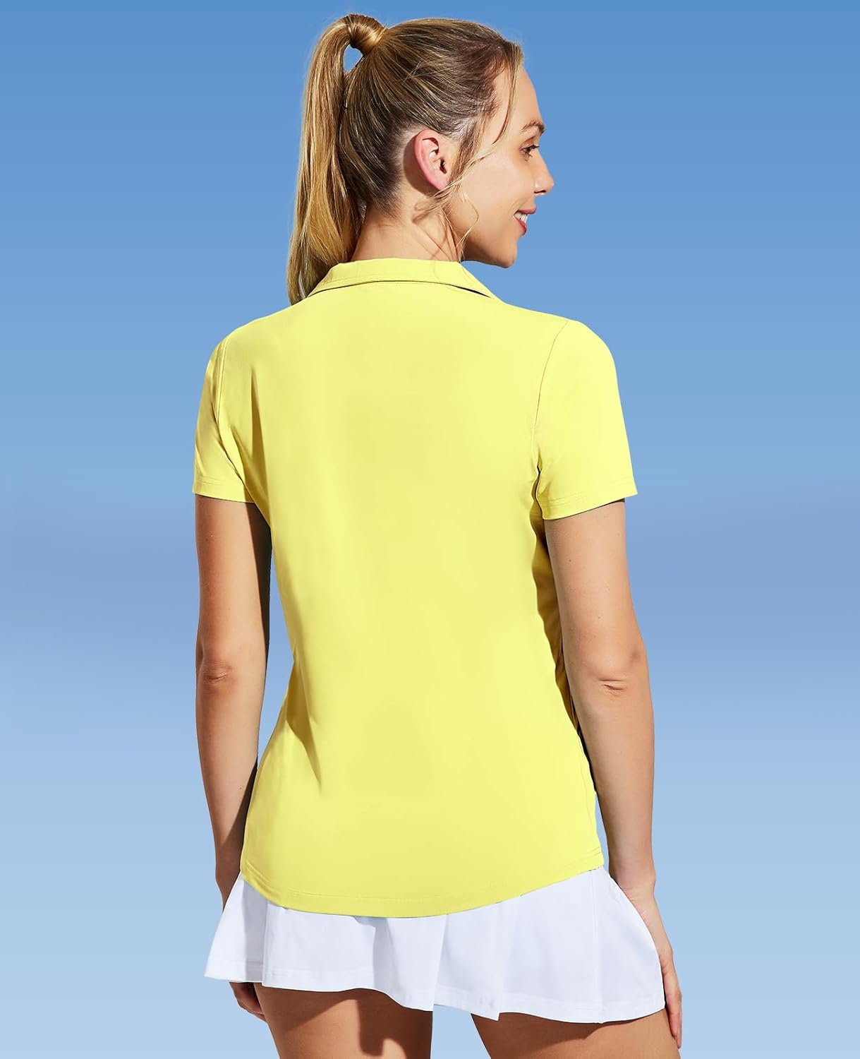 Women's Golf Polo Shirts Collared V Neck Short Sleeve Tennis Shirt, Dry Fit, Moisture Wicking