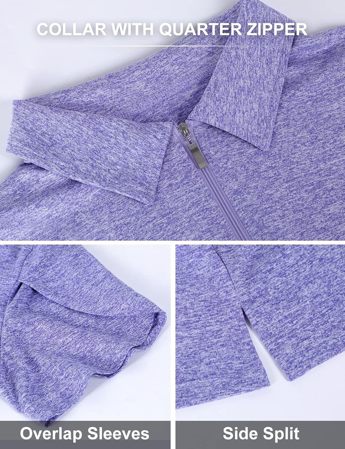 Womens Golf Polo Shirts 1/4 Zip Up Overlap Short Sleeve Quick Dry Workout Tops