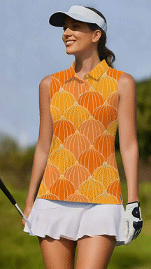 Halloween Women's Casual Sports Simple Graphic Sleeveless Polo Shirt UPF50+