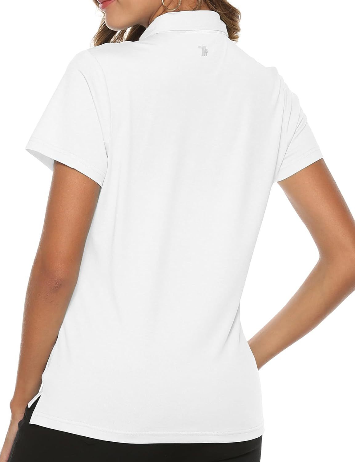 Women's Golf Polo Short Sleeve Shirts Lightweight Moisture Wicking Collared T Shirt Quick Dry 4-Button