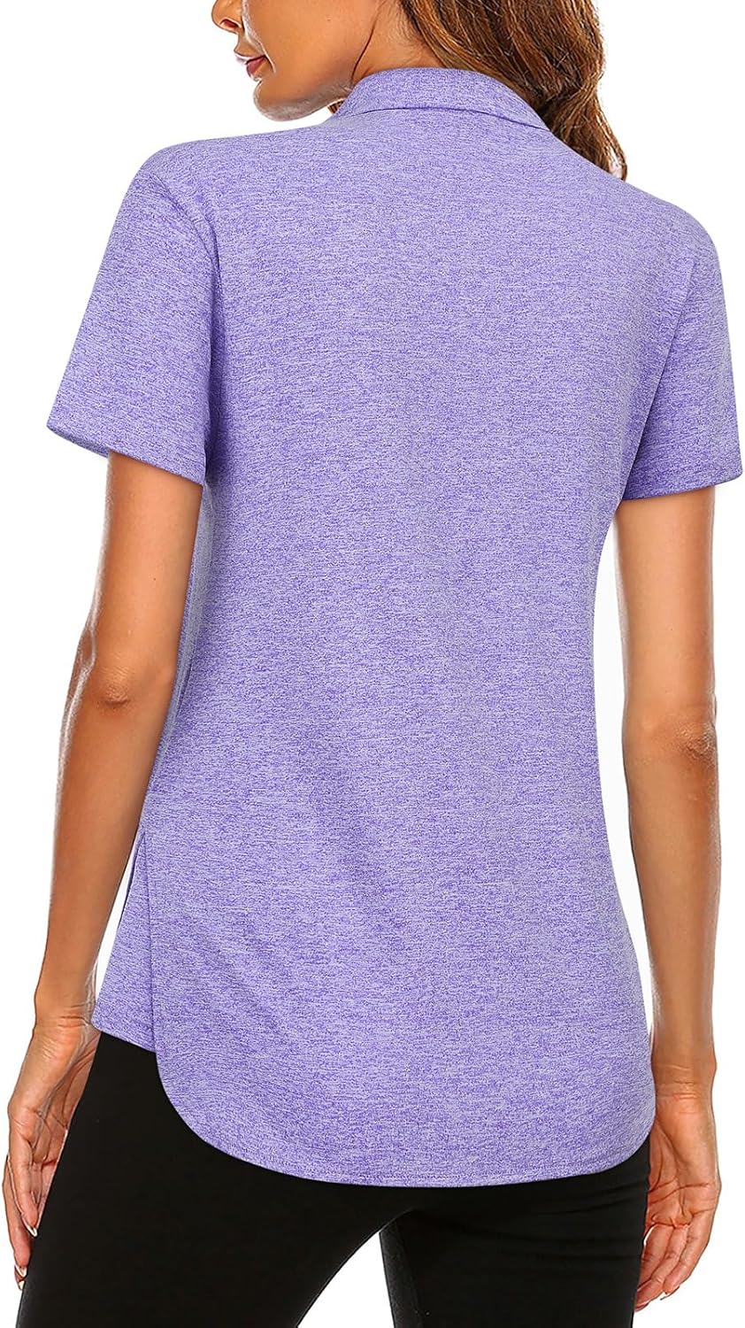 Women's Long Sleeve Golf Tennis Polo Shirts UPF50+ Half Zip Dry Fit Workout Tops Athletic Shirt