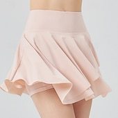 US Open Women's Solid Colored Tennis Skirts with Shorts Layered UPF50+ Moisture Wicking Tennis Golf Pickleball Black White Yellow Tennis Clothing