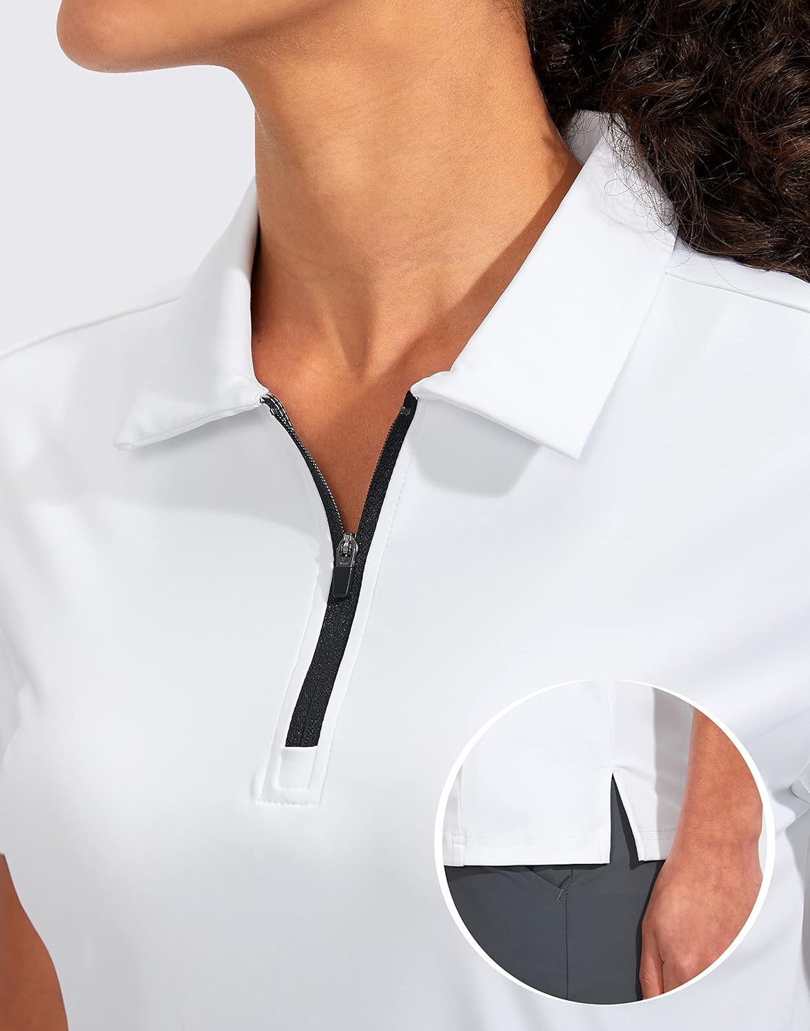 Women's Golf Shirt Short Sleeve with Zip Up Quick Dry Stretch Tennis Collared Polo Shirts for Women Golf Clothes
