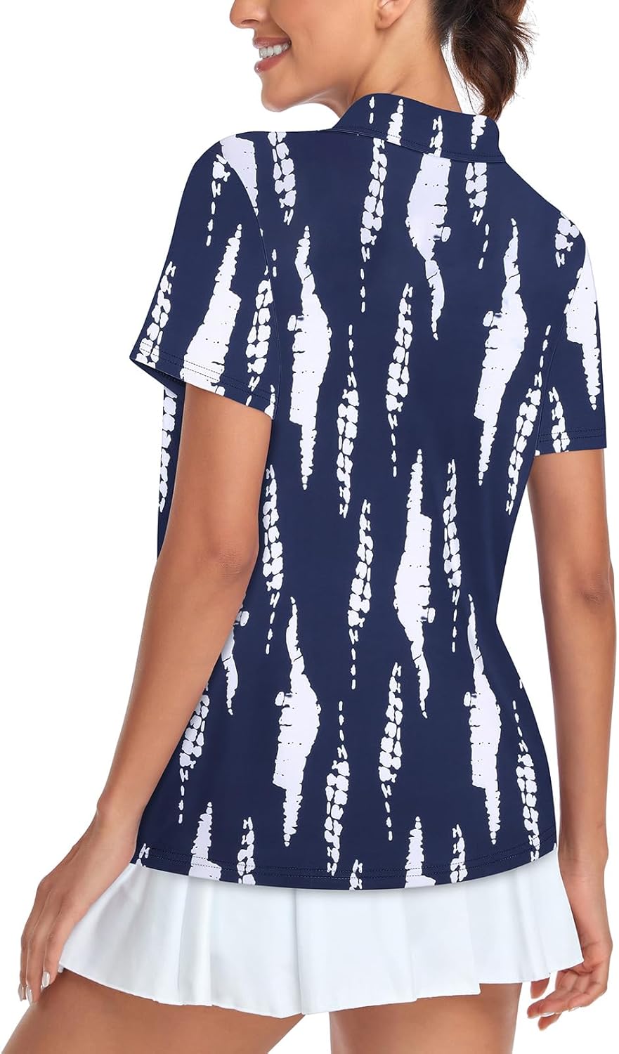 Women's Golf Polo Shirts Short Sleeve Quarter Zip Pullover Moisture Wicking Workout Tops