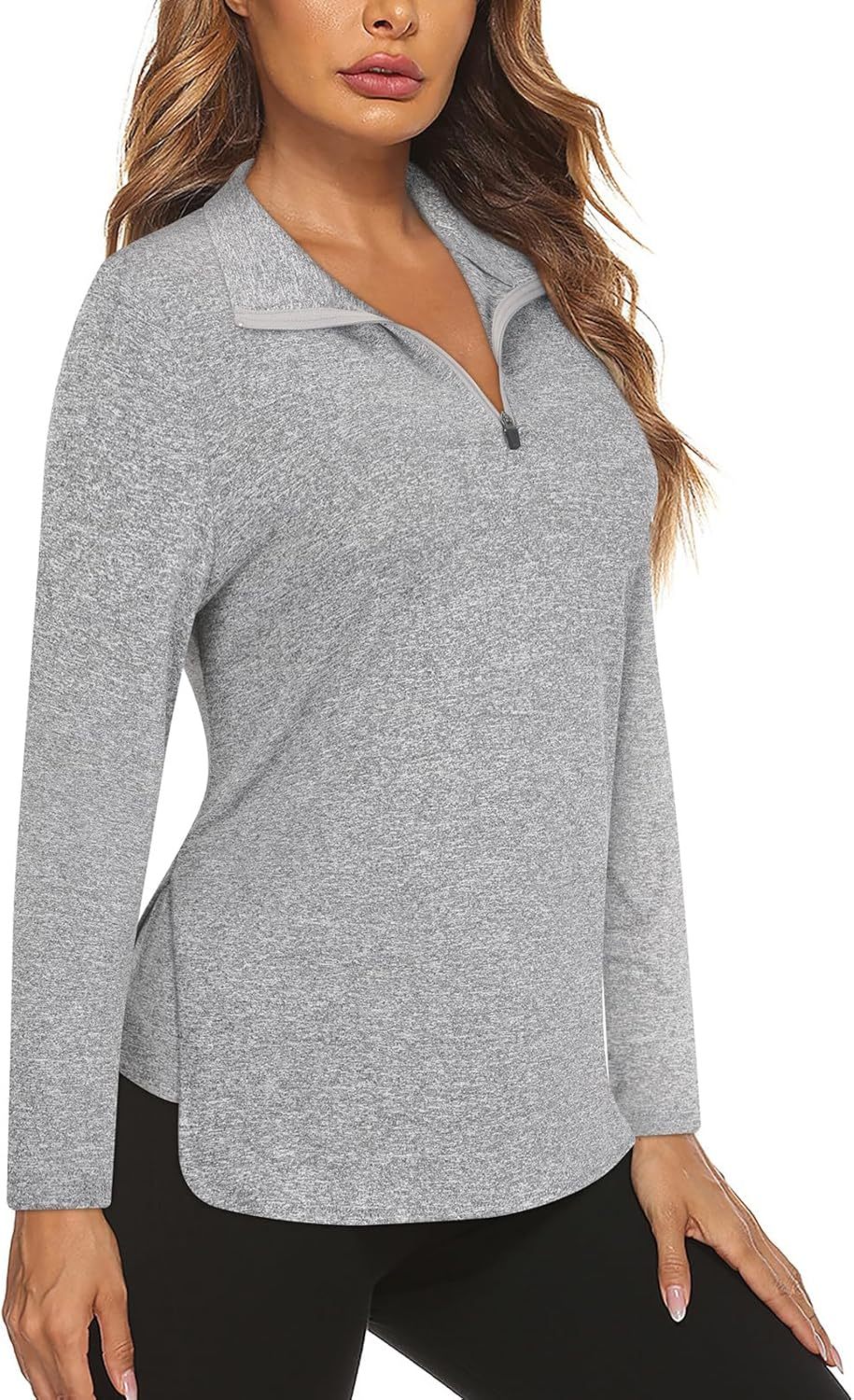 Women's Long Sleeve Golf Tennis Polo Shirts UPF50+ Half Zip Dry Fit Workout Tops Athletic Shirt