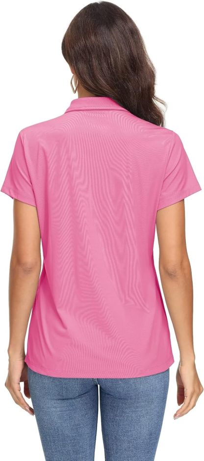 Women's Polo Shirts UPF 50+ Sun Protection 4 Buttons Casual Work Quick Dry Short Sleeve Collared Golf Shirt