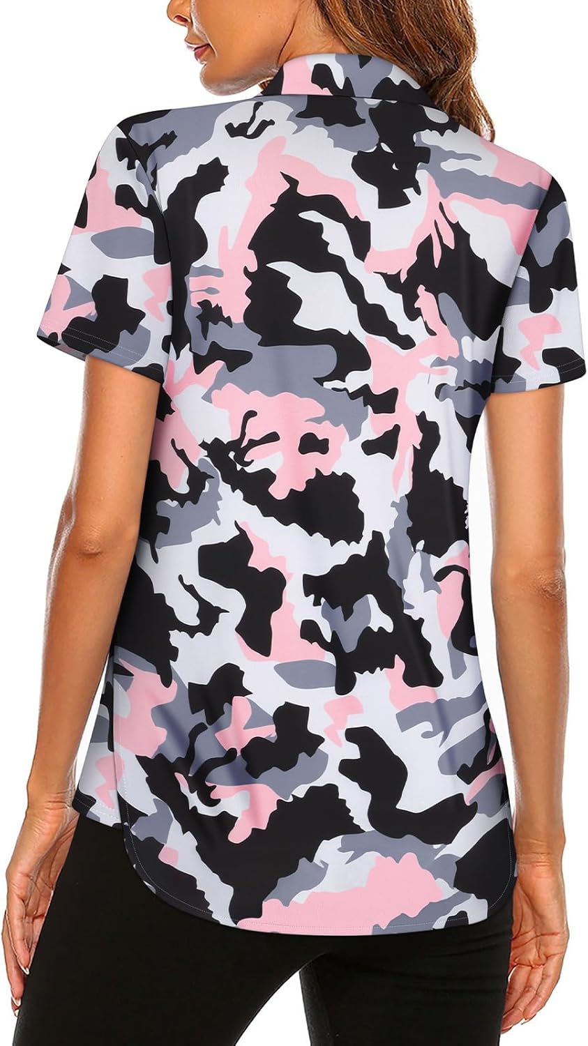 Women's Long Sleeve Golf Tennis Polo Shirts UPF50+ Half Zip Dry Fit Workout Tops Athletic Shirt