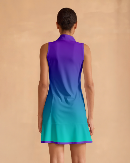 Super Stylish Ruffled Zip-Up Dress Perfect For Golf, Pickleball, And Tennis