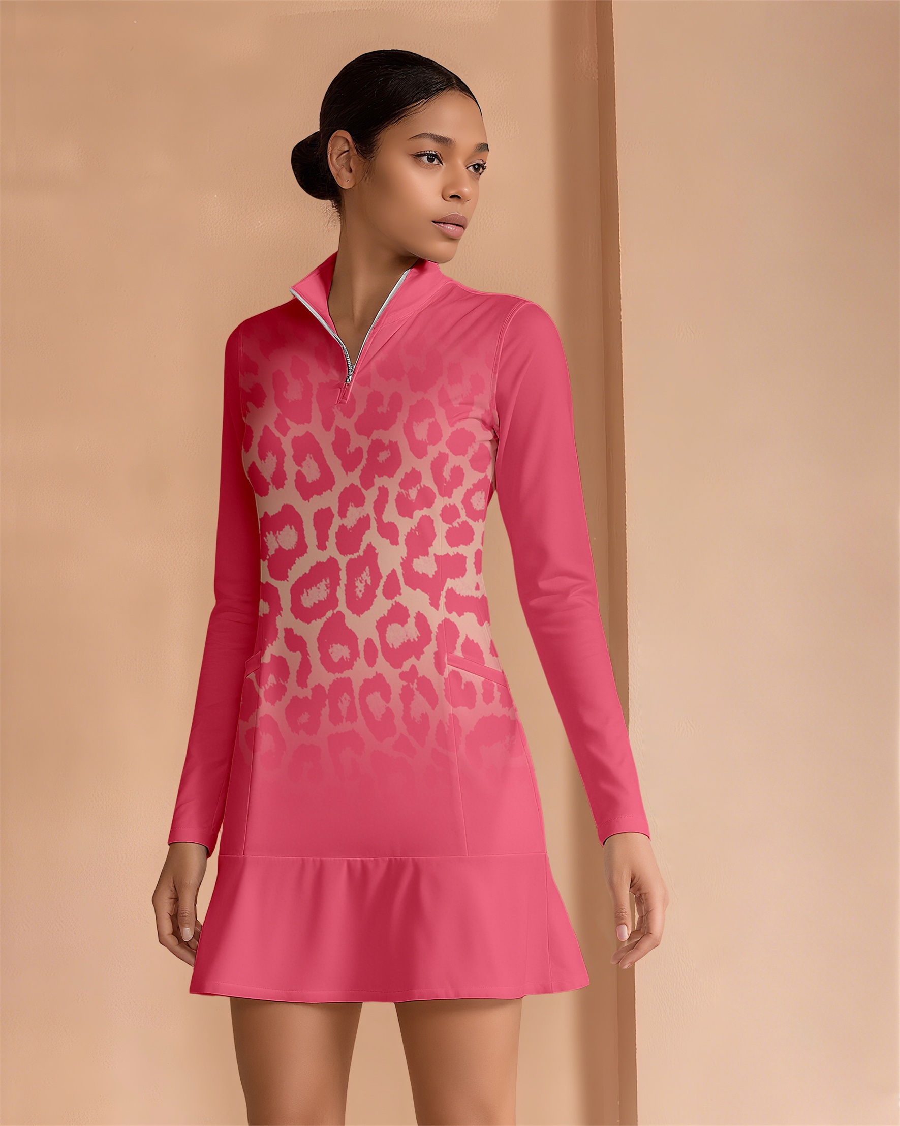 Fungolfs Stylish And Elegant Golf Long-Sleeved Dress With Pockets 0025