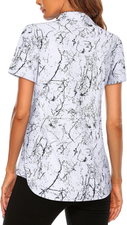 Women's Long Sleeve Golf Tennis Polo Shirts UPF50+ Half Zip Dry Fit Workout Tops Athletic Shirt