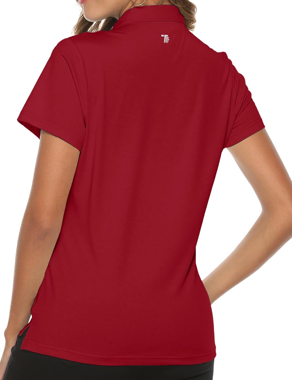 Women's Golf Polo Short Sleeve Shirts Lightweight Moisture Wicking Collared T Shirt Quick Dry 4-Button